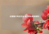 征婚婚介电话咨询,婚介网站都有哪些?