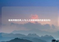 缘来网婚恋网,人与人之间相遇真的是缘份吗?
