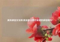 离异微信交友群,我该撤出男方家建的微信群吗?