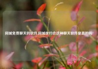 同城免费聊天的软件,同城夜约会这种聊天软件是真的吗?