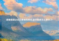 高情商表达自己单身的网名,却不知道怎么聊天了?