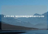 北京怎么找到  服务,北京跑网约车都有哪些平台可用?