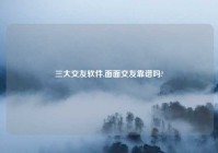 三大交友软件,面面交友靠谱吗?