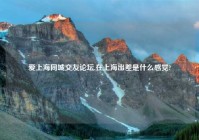 爱上海同城交友论坛,在上海出差是什么感觉?