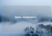 单身的人,单身别名叫什么?
