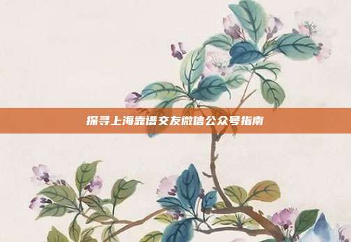 探寻上海靠谱交友微信公众号指南