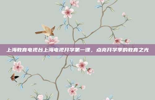 上海教育电视台上海电视开学第一课，点亮开学季的教育之光