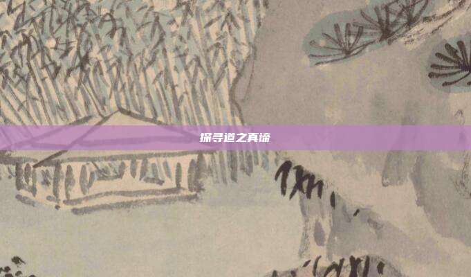 探寻道之真谛