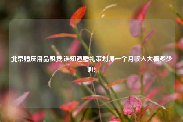 北京婚庆用品租赁,谁知道婚礼策划师一个月收入大概多少啊?