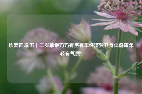 珍爱征婚,五十二岁单亲妈妈有房有车经济独立身体健康年轻有气质?