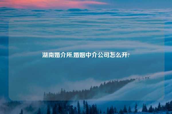 湖南婚介所,婚姻中介公司怎么开?