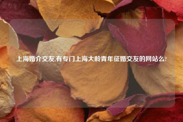 上海婚介交友,有专门上海大龄青年征婚交友的网站么?