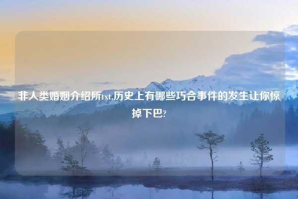 非人类婚姻介绍所txt,历史上有哪些巧合事件的发生让你惊掉下巴?