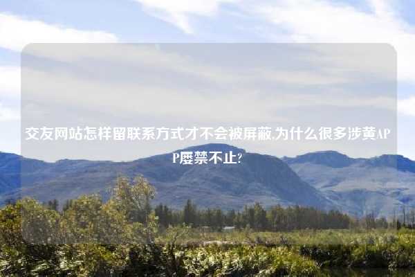 交友网站怎样留联系方式才不会被屏蔽,为什么很多涉黄APP屡禁不止?