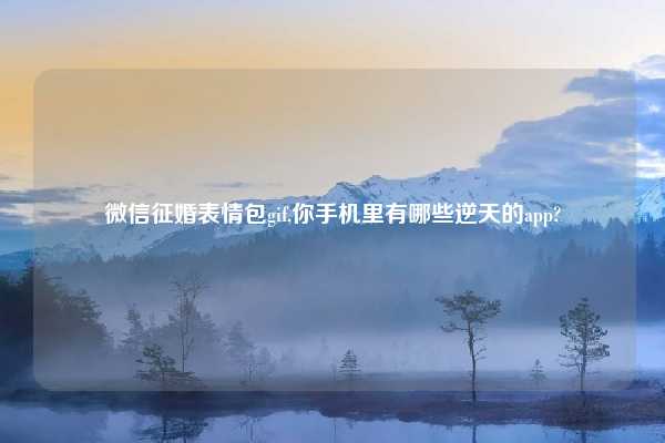 微信征婚表情包gif,你手机里有哪些逆天的app?