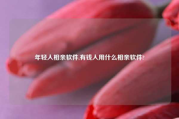 年轻人相亲软件,有钱人用什么相亲软件?