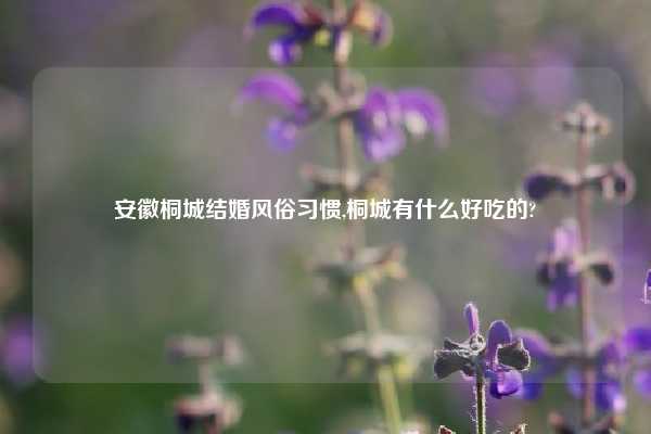安徽桐城结婚风俗习惯,桐城有什么好吃的?